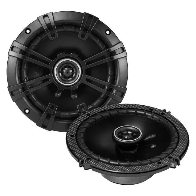 Alt view image 2 of 4 - 98-13 Harley Speaker Bundle: 2X of Kicker 6.5" Inch 240 Watts 2-Way DS-Series Black Car Stereo Coaxial Speakers + Mounting Rings for Motorcycles + Enrock 50 Ft 16G Speaker Wire