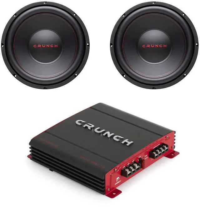 Main image of CRW12D4 12 Inch 800 Watt MAX 4 Ohm Dual Voice Coil Car Subwoofer Speaker with 2 Channel 1000 Watt Amp A/B Class Car Audio Stereo Amplifier