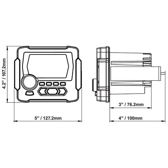 Alt view image 5 of 6 - GMR LED Built in Bluetooth 160 Watt Powered Nautic Marine Grade 3.5 Inches LED Screen Source Unit Media Player for GMR 3