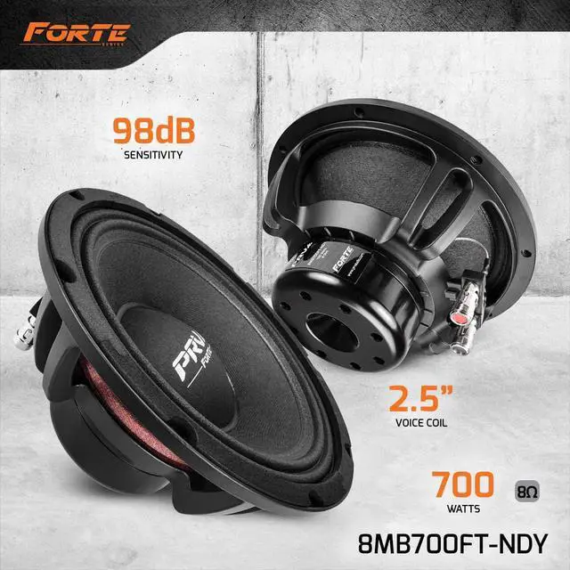 Alt view image 2 of 6 - 8 Inch Midbass Speaker 8MB700FT-NDY 700 Watts, 8 Ohm, 98 dB, Mid Bass Loudspeaker for Pro Audio Systems (Single)