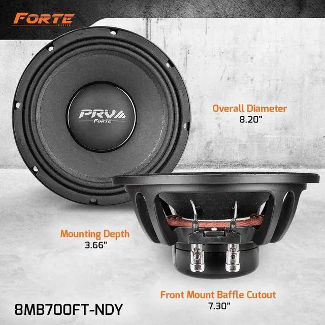 Alt view image 4 of 6 - 8 Inch Midbass Speaker 8MB700FT-NDY 700 Watts, 8 Ohm, 98 dB, Mid Bass Loudspeaker for Pro Audio Systems (Single)