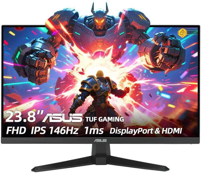 Main image of TUF Gaming 24" FHD Monitor, 146Hz, 1ms, IPS, 125% sRGB, ELMB, GamePlus, AMD FreeSync, Low Blue Light, Speakers, Variable Overdrive, DisplayWidget Center, DisplayPort & HDMI, Tilt, VESA, Black