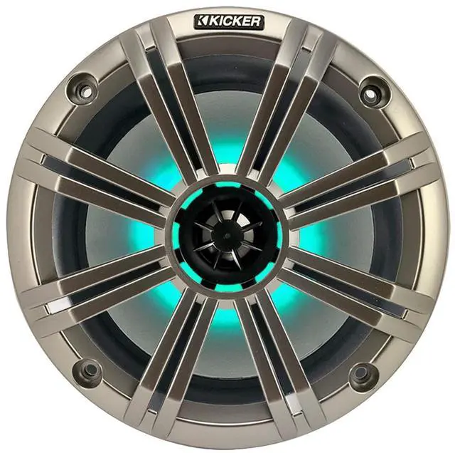Alt view image 3 of 4 - 1 Pair (QTY 2) of 8" 2-Way 300 Watts Max Power Coaxial Marine Audio MultiColor LED Speakers with Silver Grilles, 20-Feet 16-Gauge Speaker Wire