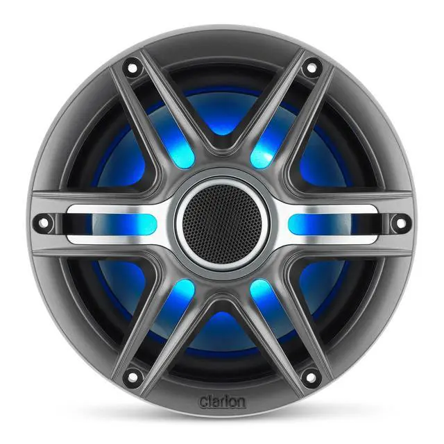 Alt view image 3 of 6 - CMSP-771RGB-SWG Premium 7.7-inch Coaxial Marine Speakers with Built-in RGB Illumination, 60W RMS, with White & Gray Metallic Grilles