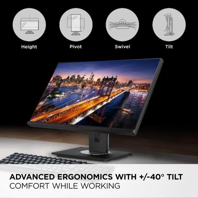 Alt view image 5 of 7 - VG245 24 Inch 1080p Monitor Designed for Surface, IPS Display for Smooth Home and Office Productivity, Advanced Ergonomics, 60W USB-C, HDMI, and DisplayPort Inputs