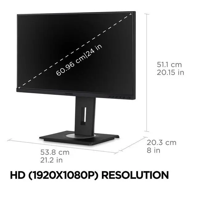Alt view image 6 of 7 - VG245 24 Inch 1080p Monitor Designed for Surface, IPS Display for Smooth Home and Office Productivity, Advanced Ergonomics, 60W USB-C, HDMI, and DisplayPort Inputs