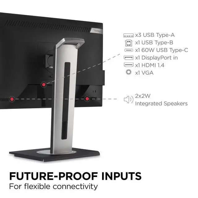 Alt view image 7 of 7 - VG245 24 Inch 1080p Monitor Designed for Surface, IPS Display for Smooth Home and Office Productivity, Advanced Ergonomics, 60W USB-C, HDMI, and DisplayPort Inputs