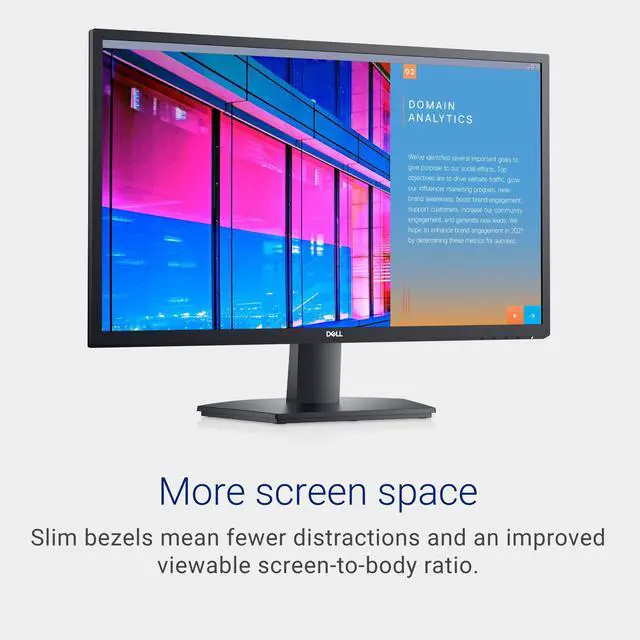 Alt view image 2 of 7 - SE2722H Monitor - 27-inch Full HD (1920 x 1080) 60Hz 8ms Display, HDMI/VGA Connectivity, AMD FreeSync Technology, Tilt Adjustability - Black