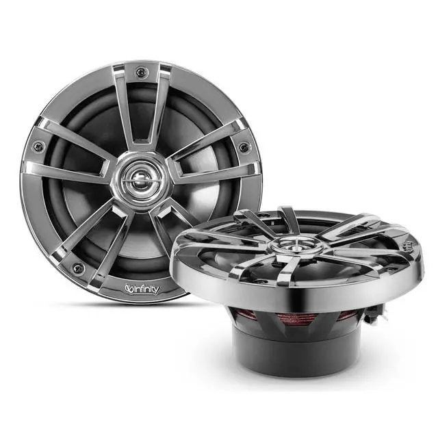 Alt view image 2 of 4 - Infinity Reference 622M 6.5" 225-Watt High-Performance OEM Replacement 2-Way Multi-Element Marine Chrome Speakers (Qty 6) with 2X 16 Gauge 50 ft Speaker Wire