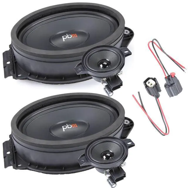 Alt view image 2 of 7 - OE Series Direct 2 Ohm Replacement Speakers with Front Tweeters Compatible with Factory Amplified Chevy Silverado Crew Cab Pickup 14-24