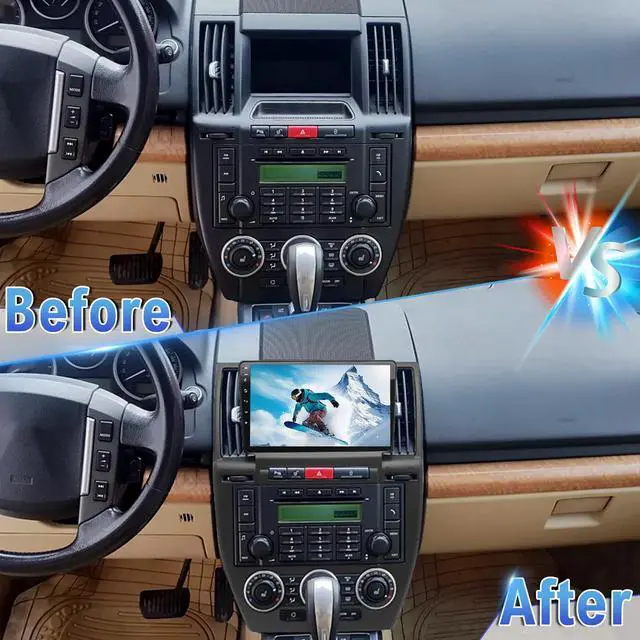 Alt view image 2 of 7 - Android 13 Car Stereo, 9 Inche Touch Screen Radio 2+32G w/Carplay | Car Radio with Android Auto WiFi Navigation Backup Camera MIC fit for Land Rover Freelander 2 LR2 2007-2012