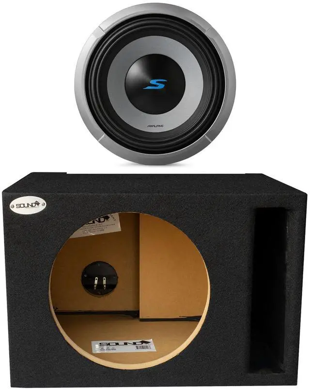 Main image of S2-W10D2 S Series 10 Dual 2-Ohm Subwoofer 1800W with SoundBox E Series Single 10-Inch Vented Subwoofer Enclosure Bundle