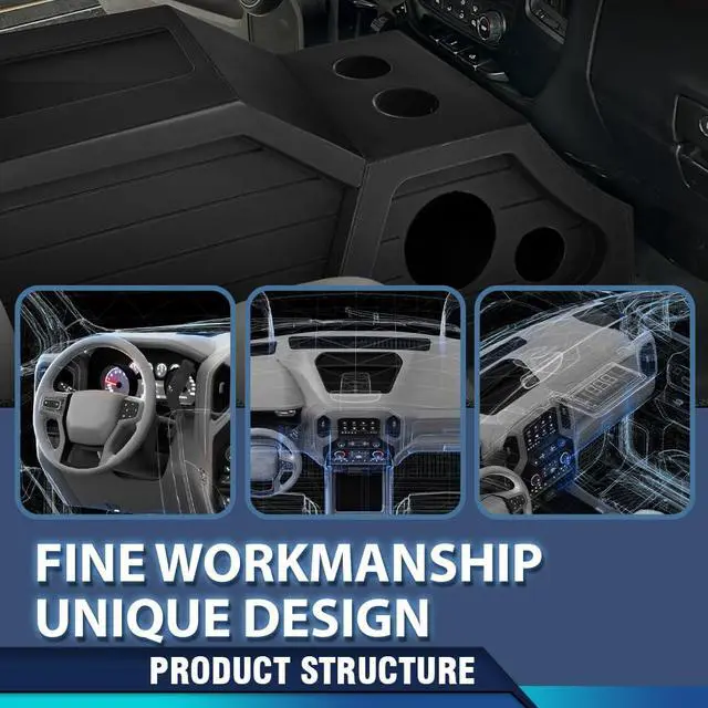 Alt view image 3 of 7 - 12" Center Console Subwoofer Sub Box, Fit Chevy/GMC Crew Cab 200-2013 | 12" Center Console Subwoofer Sub Box Compatible with Chevy/GMC Crew Cab 2007 2008 2009 2010 2011 2012 2013 Black