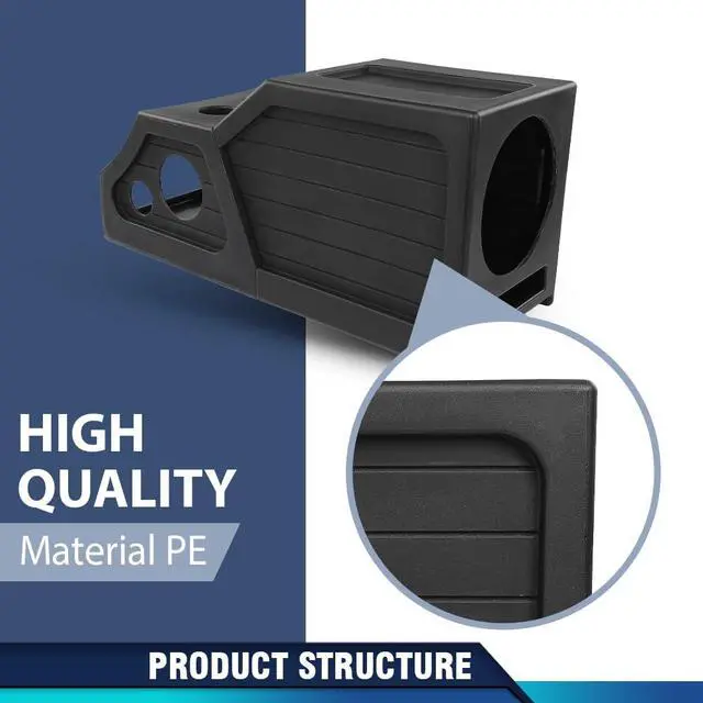 Alt view image 5 of 7 - 12" Center Console Subwoofer Sub Box, Fit Chevy/GMC Crew Cab 200-2013 | 12" Center Console Subwoofer Sub Box Compatible with Chevy/GMC Crew Cab 2007 2008 2009 2010 2011 2012 2013 Black