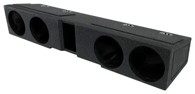 Alt view image 5 of 7 - REC121 Quad 8" Bed Liner Finished Sub Box with 33Hz Tuning | 0.80 Cu Ft Per Sub, Spring Terminals, 11.25" Mounting Depth, Fits Ford 2009-2020 F150 Super Crew, 2017-2020 F250/F350