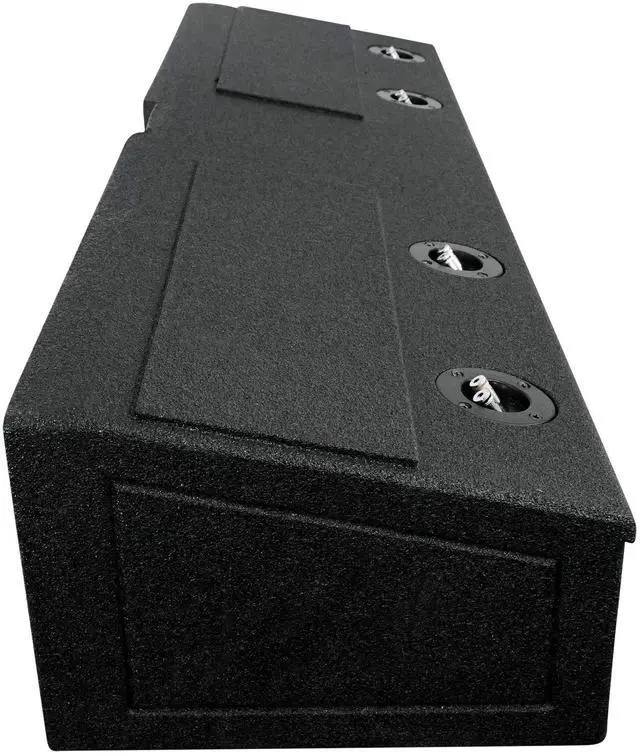 Alt view image 6 of 7 - REC121 Quad 8" Bed Liner Finished Sub Box with 33Hz Tuning | 0.80 Cu Ft Per Sub, Spring Terminals, 11.25" Mounting Depth, Fits Ford 2009-2020 F150 Super Crew, 2017-2020 F250/F350
