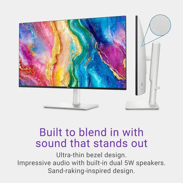 Alt view image 2 of 6 - 27 inch Monitor, LED FHD - 100Hz Refresh Rate 1500:1 Contrast Ratio, AMD FreeSync - VESA, Integrated 2x5W Speaker, Height/Tilt/Pivot/Swivel Adjustability, 2 x HDMI, White