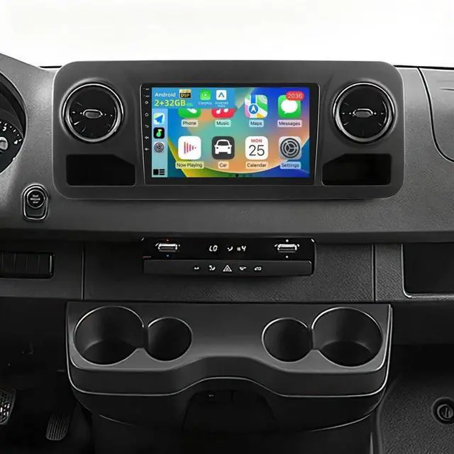 Main image of 10 inch Car Stereo Radio for Mercedes Sprinter 2018-2022 with Wireless Carplay GPS Navi, 4+64G Touch Screen Double Din Radio for Mercedes Sprinter Head Unit Backup Camera with Bluetooth Mirror Link