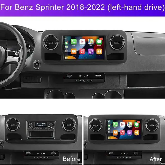 Alt view image 5 of 7 - 10 inch Car Stereo Radio for Mercedes Sprinter 2018-2022 with Wireless Carplay GPS Navi, 4+64G Touch Screen Double Din Radio for Mercedes Sprinter Head Unit Backup Camera with Bluetooth Mirror Link
