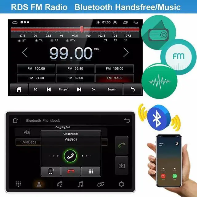 Alt view image 6 of 7 - 10"Double Din Car Radio for 2005-2020 Hino 165 268 308 338 Trucks Stereo Upgrade Android 14 Touch Screen Radio for Hino 165 Trucks GPS Navi Head Unit with Wireless Carplay Bluetooth Mirror Link, 4+64G