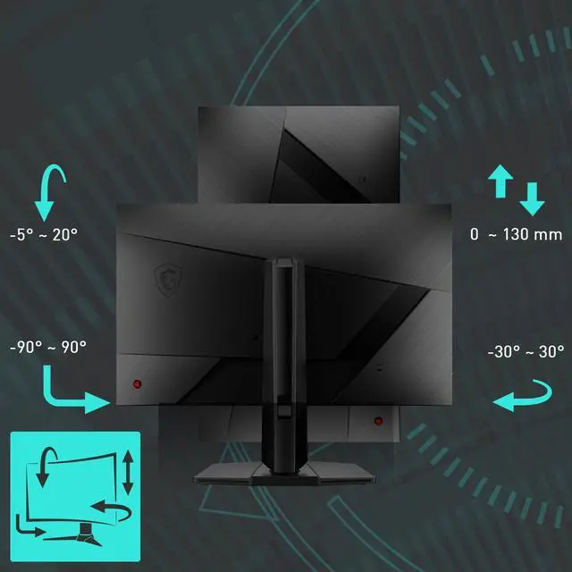 Alt view image 6 of 7 - G272QPF E2 27-inch 2560 x 1440 (QHD) Computer Monitor, 180Hz, AMD Adaptive Sync, HDMI, DisplayPort, VESA, Tilt, Height Adjustable, Speaker, 1ms, Black