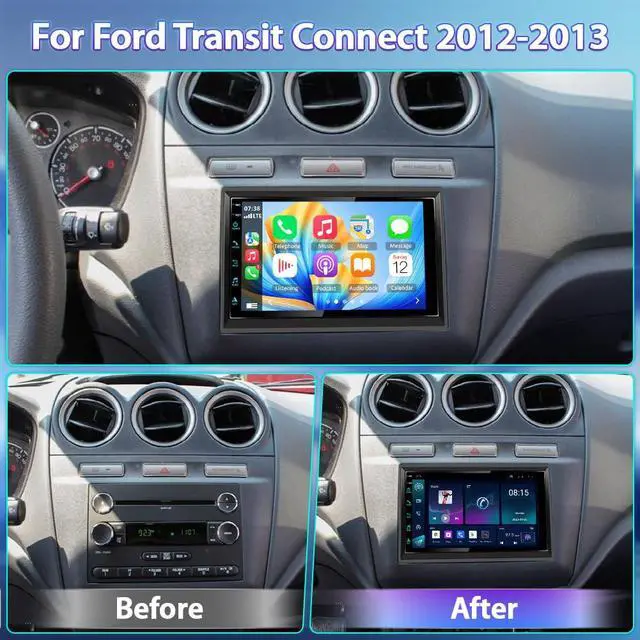 Alt view image 2 of 7 - 7" Android 13 Car Stereo Radio for Ford Transit Connect 2012-2013 | With Wireless CarPlay & Android Auto, Touch Carplay Screen for Car, Bluetooth/WiFi/GPS/FM/SWC/Backup Camera/Mic 4+64G