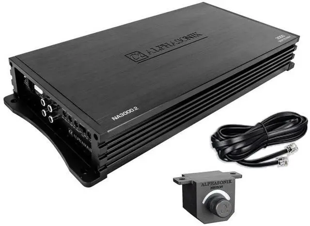 Main image of NA3000.2 Neuron Series 3000 Watts Max 2-Channel Car Amp with 4-Way Protection Circuitry Multi-Channel Bridgeable Class A/B Amplifier Low & High Level Inputs (Remote Bass Knob Included)