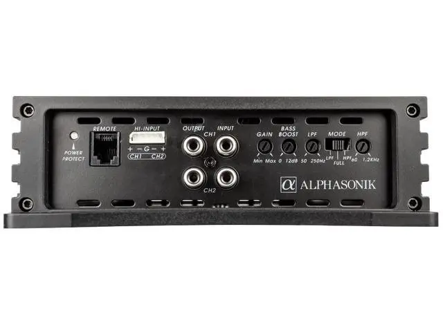 Alt view image 4 of 7 - NA3000.2 Neuron Series 3000 Watts Max 2-Channel Car Amp with 4-Way Protection Circuitry Multi-Channel Bridgeable Class A/B Amplifier Low & High Level Inputs (Remote Bass Knob Included)