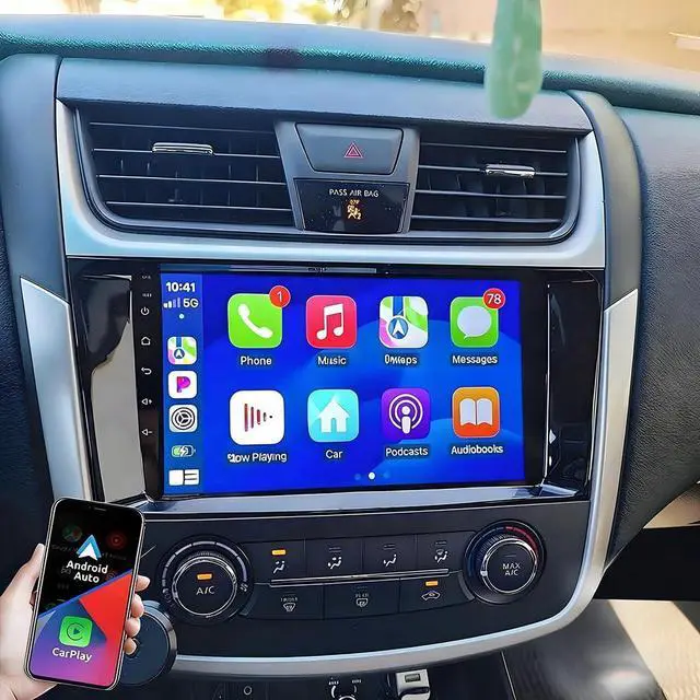 Main image of 9" Double Din Car Radio for Nissan Altima 2013 2014 2015 2016 2017 2018 Head Unit Touch Screen Android Radio with Wireless Carplay Stereo Bluetooth FM RDS AHD Backup Camera SWC, 2+64G