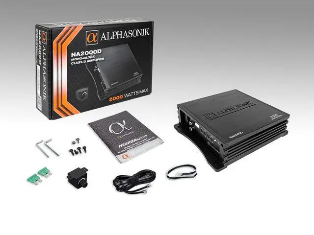 Alt view image 7 of 7 - NA2000D Neuron Series 2000 Watts Max Monoblock Car Amp with 4-Way Protection Circuitry Class-D Amplifier Low & High Level Inputs (Remote Bass Knob Included)