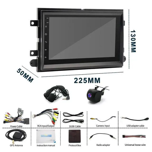 Alt view image 6 of 7 - 7 inch Touchscreen Car Stereo Fit for Mercury Montego 2005-2007, Android 13 Double Din Car Radio with Carplay & Android Auto in-Dash Navigation BT Mirror Link WiFi Backup Camera 4+64G