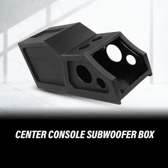 Alt view image 6 of 7 - 12" Center Console Subwoofer Box Fit Chevy/GM Crew Cab 2014 2015 2016 2017 2018 Black