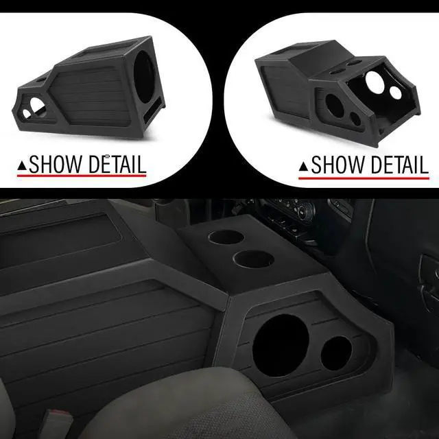 Alt view image 7 of 7 - 12" Center Console Subwoofer Box Fit Chevy/GM Crew Cab 2014 2015 2016 2017 2018 Black