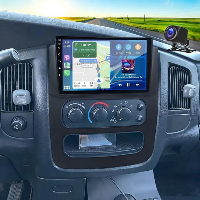 Main image of 9" Car Stereo Radio for Dodge Ram 1500 2500 3500 2003 2004 2005 | Android 15 Touchscreen Double Din Stereo w/ CarPlay Android Auto,Support GPS Navi Bluetooth SWC WiFi FM DSP Backup Camera Mic