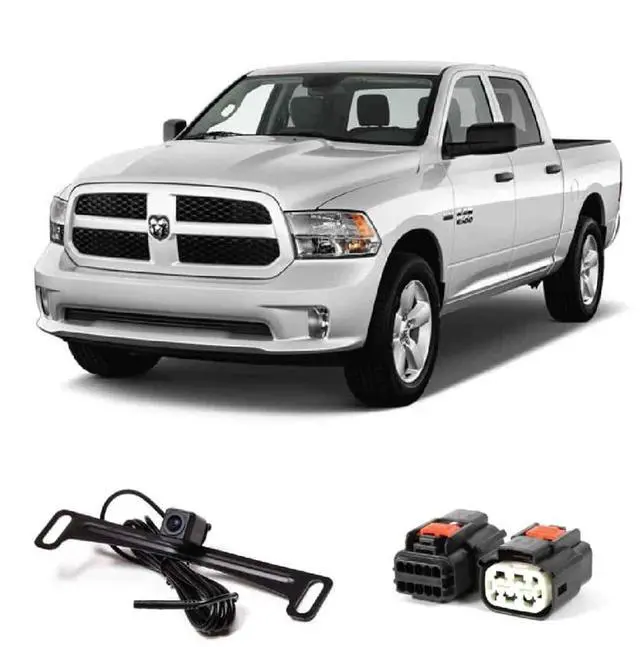 Main image of 9002-7453 Dual Mount License Plate Backup Camera with Factory Tailgate Harness For 2017-Current RAM Trucks, Plug & Play Factory Tailgate Harness Connectors