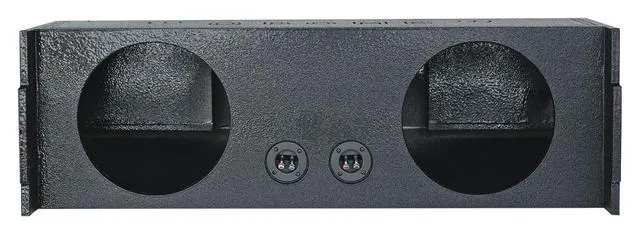 Alt view image 3 of 4 - REC97 Dual 12" Vented Subwoofer Enclosure, Tahoe/Yukon/Suburban | Fits 2002-2024 Chevy/GMC, Behind 3rd Row, MDF with Bed Liner, 41Hz Tuning, 1.9 Cu Ft Per Sub, 10" Depth