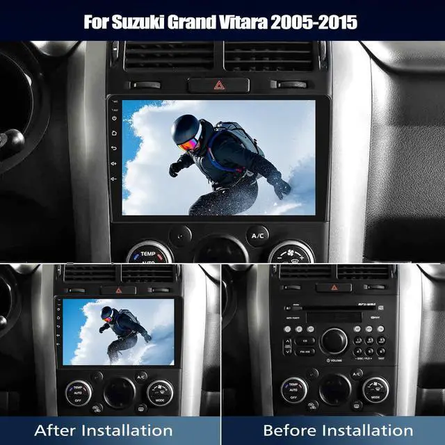 Alt view image 2 of 7 - 4+64G Android 13 Car Stereo Compatible with Suzuki Grand Vitara 2005-2015 Radio Upgrade 9 Inch Touch Screen with Wireless Carplay Android Auto AHD Backup Camera Mirror Link GPS SWC WiFi FM