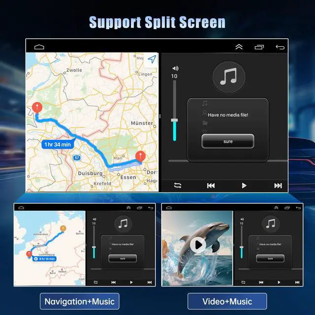 Alt view image 7 of 7 - 4+64G Android 13 Car Stereo Compatible with Suzuki Grand Vitara 2005-2015 Radio Upgrade 9 Inch Touch Screen with Wireless Carplay Android Auto AHD Backup Camera Mirror Link GPS SWC WiFi FM