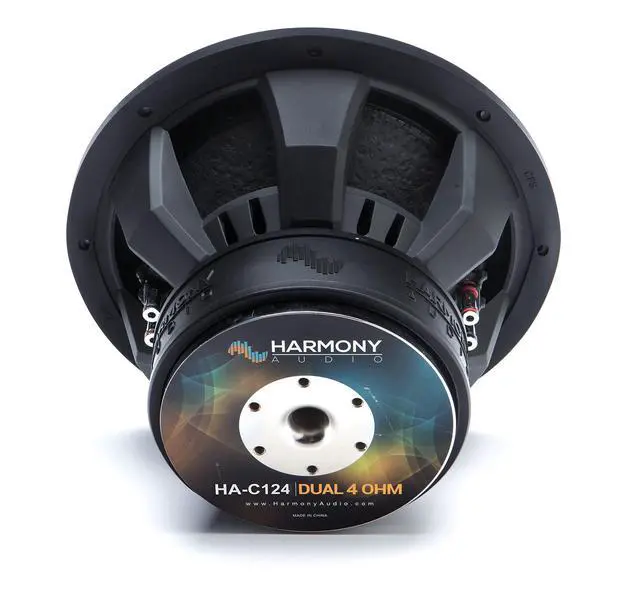 Alt view image 7 of 7 - 12" Car Subwoofer Dual 4 Ohm 2200W HA-C124 Carbon Sub SPL | 12 inch competition bass, DVC voice-coil design, sealed or ported box ready, deep low-end punch, loud vehicle stereo upgrade