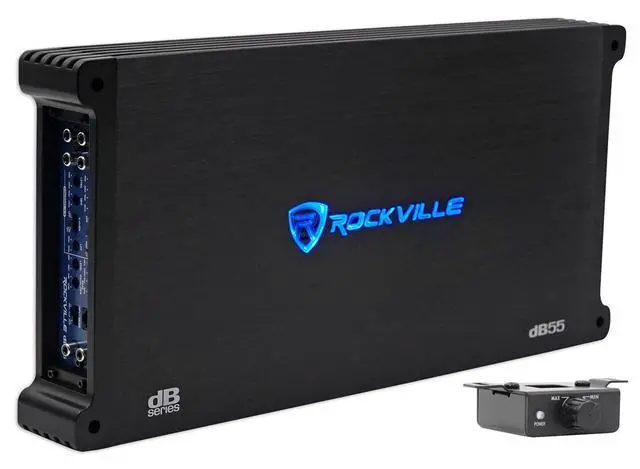 Alt view image 2 of 7 - dB55 Dyno-Certified 5-Channel Car Amplifier with RWK42 Wiring Kit | 4000W Peak / 980W RMS, 4 AWG Amp Wiring Kit, 2 RCA Cables, 100% Copper, Bass Knob, 5-Channel Car Audio Amp, 2-items