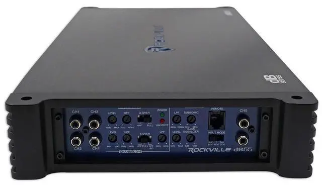 Alt view image 4 of 7 - dB55 Dyno-Certified 5-Channel Car Amplifier with RWK42 Wiring Kit | 4000W Peak / 980W RMS, 4 AWG Amp Wiring Kit, 2 RCA Cables, 100% Copper, Bass Knob, 5-Channel Car Audio Amp, 2-items