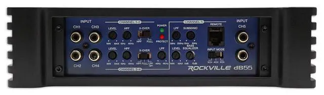 Alt view image 5 of 7 - dB55 Dyno-Certified 5-Channel Car Amplifier with RWK42 Wiring Kit | 4000W Peak / 980W RMS, 4 AWG Amp Wiring Kit, 2 RCA Cables, 100% Copper, Bass Knob, 5-Channel Car Audio Amp, 2-items