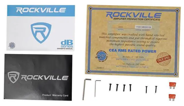 Alt view image 7 of 7 - dB55 Dyno-Certified 5-Channel Car Amplifier with RWK42 Wiring Kit | 4000W Peak / 980W RMS, 4 AWG Amp Wiring Kit, 2 RCA Cables, 100% Copper, Bass Knob, 5-Channel Car Audio Amp, 2-items
