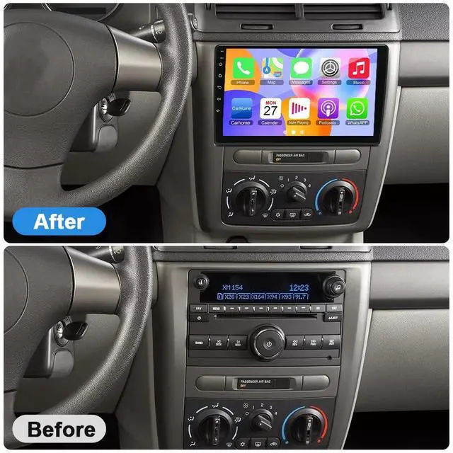 Alt view image 2 of 6 - 10.1'' Android 14 Car Stereo Radio for Chevrolet Cobalt 2007-2010, Double Din Radio with Carplay Android Auto GPS Navi SWC Bluetooth WiFi FM RDS DSP Mirror Link Split Screen MIC Backup Camera
