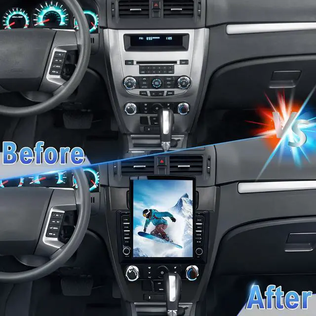 Alt view image 4 of 7 - Android 14 Double Din Car Radio for Ford Fusion 2010-2012 | 4G+64G 9.7" Touch Screen Car Stereo with Wireless Carplay Android Auto GPS WiFi Mic Backup Camera