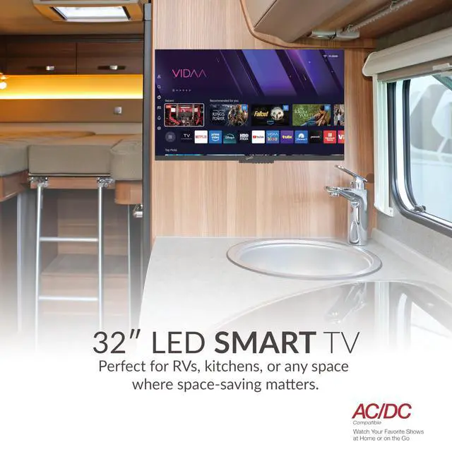 Alt view image 4 of 7 - SC-3220VTV 32 VIDAA LED SMART TV w/Built-in WiFi, 3 HDMI (ARC), USB Media Player for Photos/Music, AC/DC Car Cord Included, Speakers + Remote, Sleep Timer, 178° Wide Viewing Angles
