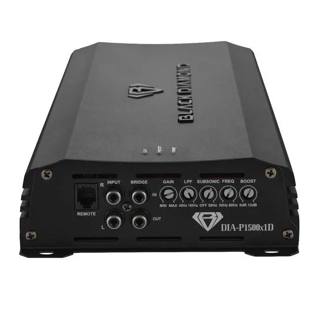 Alt view image 6 of 6 - DIA-P1500x1D Car Audio Amplifier Class D 1 Channel Monoblock Amp 1500 Watts RMS, Remote Level Control Included