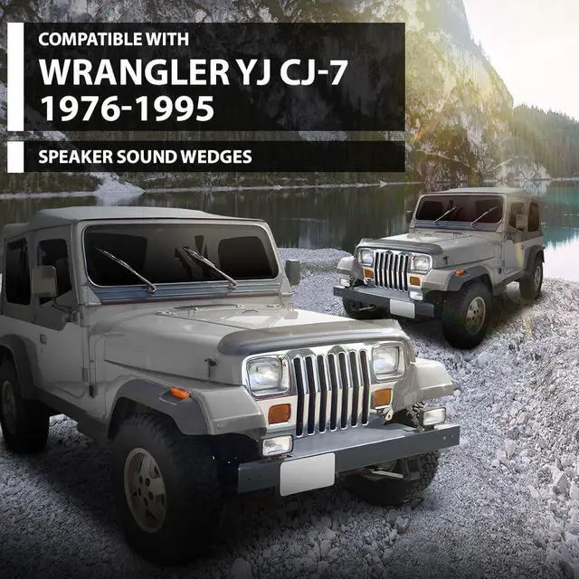Alt view image 2 of 7 - Speaker Sound Wedges 2 PCS Compatible with Jeep Wrangler YJ CJ 1976-1995 Black Pair Left and Right