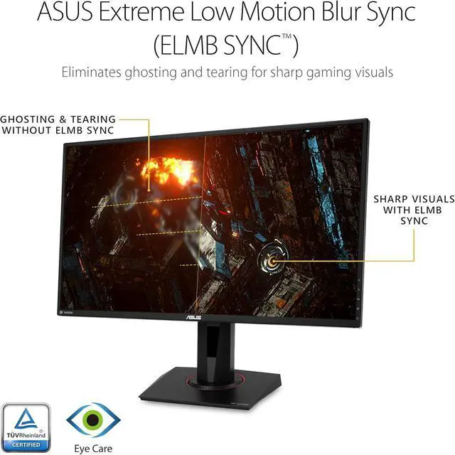 Alt view image 3 of 6 - TUF Gaming 27" 2K HDR Monitor - QHD (2560 x 1440), 165Hz, 1ms, Extreme Low Motion Blur, Speaker, G-SYNC Compatible, DisplayPort & 2 x HDMI, Height/Tilt/Pivot/Swivel, VESA, Black
