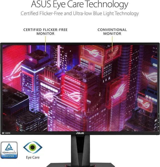 Alt view image 6 of 6 - TUF Gaming 27" 2K HDR Monitor - QHD (2560 x 1440), 165Hz, 1ms, Extreme Low Motion Blur, Speaker, G-SYNC Compatible, DisplayPort & 2 x HDMI, Height/Tilt/Pivot/Swivel, VESA, Black